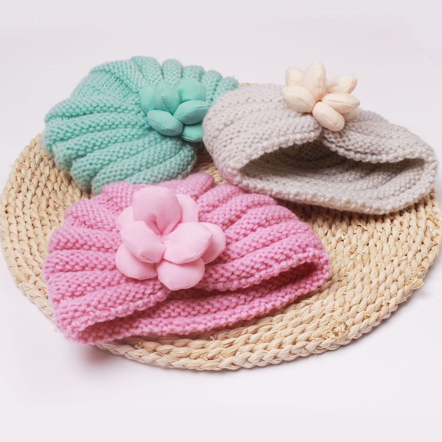 Children's Beanie Cute Three-dimensional Flower Knitted Hat Kids' Headwear