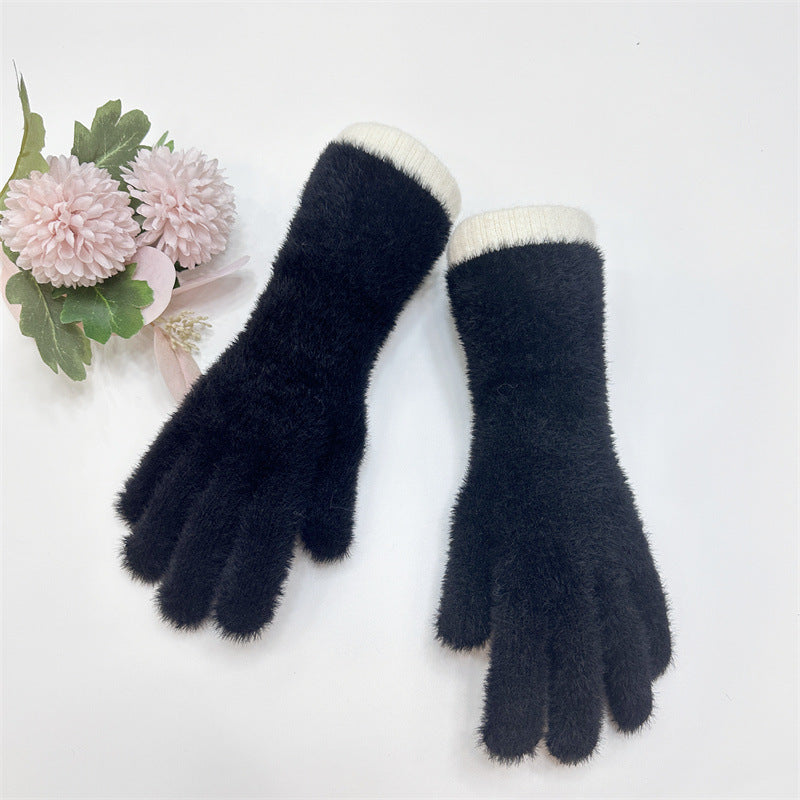 Wool Plus Long Winter Warm Plush Gloves