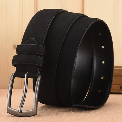 Men's Suede Pin Buckle Korean Green Business Belts