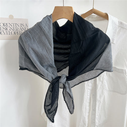 Women's Diamond Patchwork Cotton Linen Fashion Long Scarfs