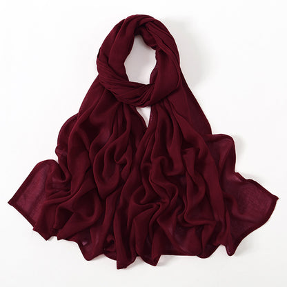 Malay Indonesian Rayon Monochrome Wide-brimmed Thin Scarfs