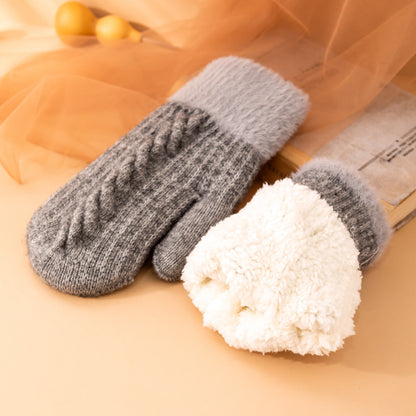 Women's Winter Fleece-lined Twist Knitted Warm Thickened Gloves