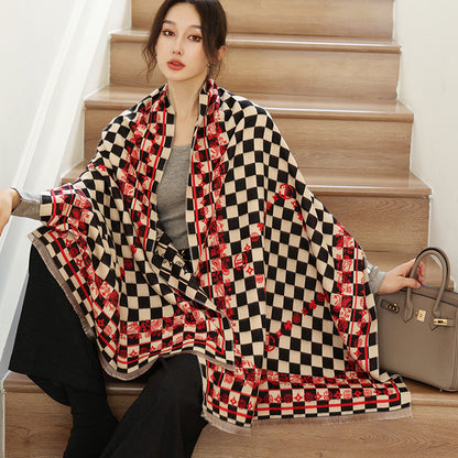 Women's Outer Wear High-grade Shawl Blanket Office Scarfs