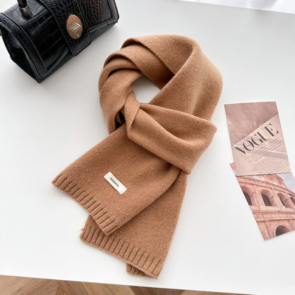 Australian Wool Long Winter Warm Knitted Solid Scarfs