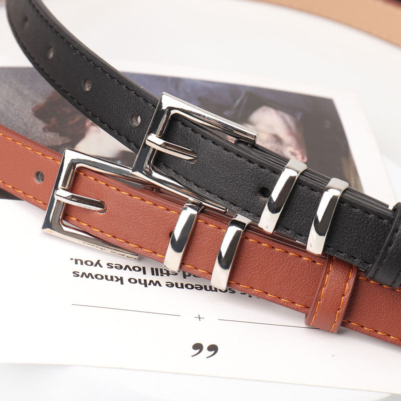 Women's High-grade Square Buckle Imitation Leather Simple Belts