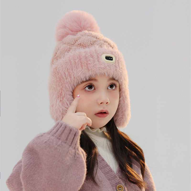 Children's Cute Plush Bonnet Earmuffs Hat Keep Warm Kids' Headwear