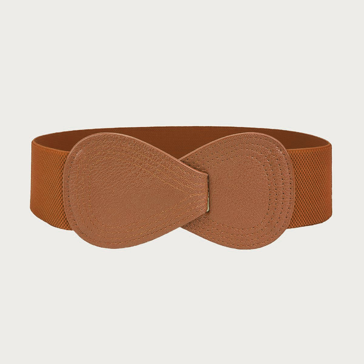 Women's Red Elastic Waist Seal Wide Bow Belts