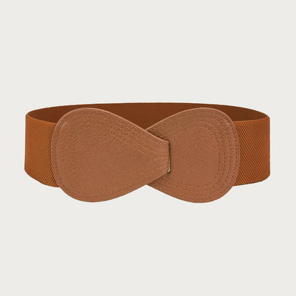 Women's Red Elastic Waist Seal Wide Bow Belts