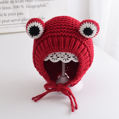 Big Eyes Frog Fleece-lined Woolen Hat Kids' Headwear