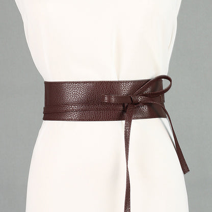 Women's Fashion Wide Decorative Dress Coat Shirt Tie Belts