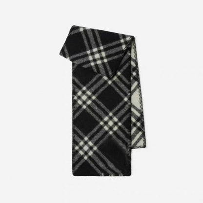 Women's Black White Plaid High-grade Wool Korean Scarfs