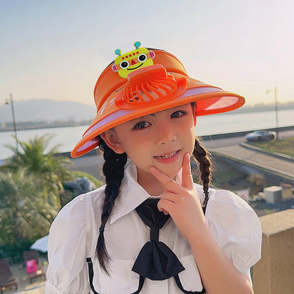 Women's & Men's Big Brim With Fan Sun Cartoon Kids' Headwear