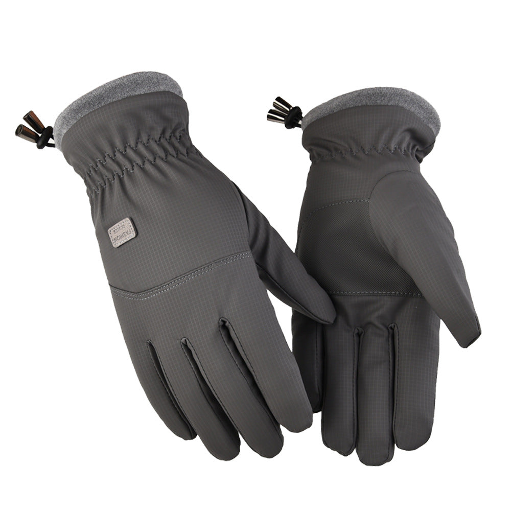 Men's Fleece-lined Thickened Outdoor Riding Windproof Waterproof Gloves