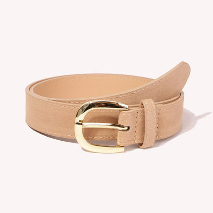 Women's Suede Leopard Print Simple Pin Buckle Belts