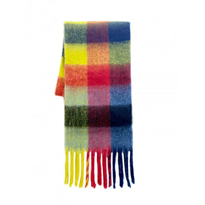 Warm Rainbow Plaid Long Soft Glutinous Scarfs