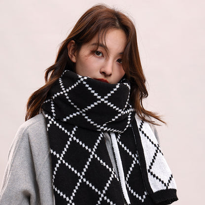 Women's Plaid Korean Thickened British Shawl High-grade Scarfs