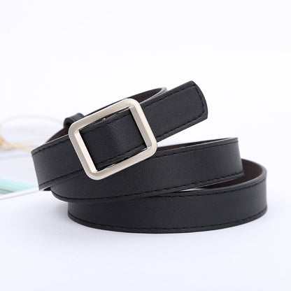 Women's Simple Retro Fashion Black Pants Korean Belts