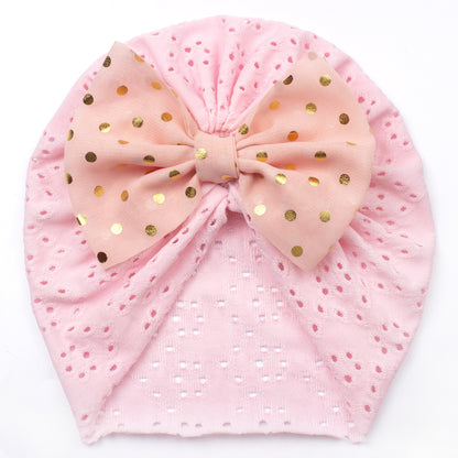 Bronzing Bow Sleeve Hollow Out Plain Kids' Headwear