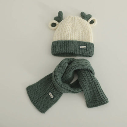 Hat Boys Knitted Woolen Two-piece Set Kids' Headwear