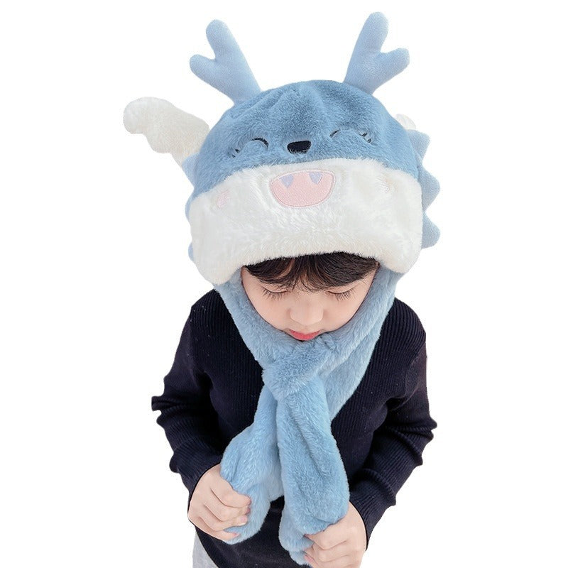 Children's Ears Moving Plush Bonnet One-piece Will Kids' Headwear