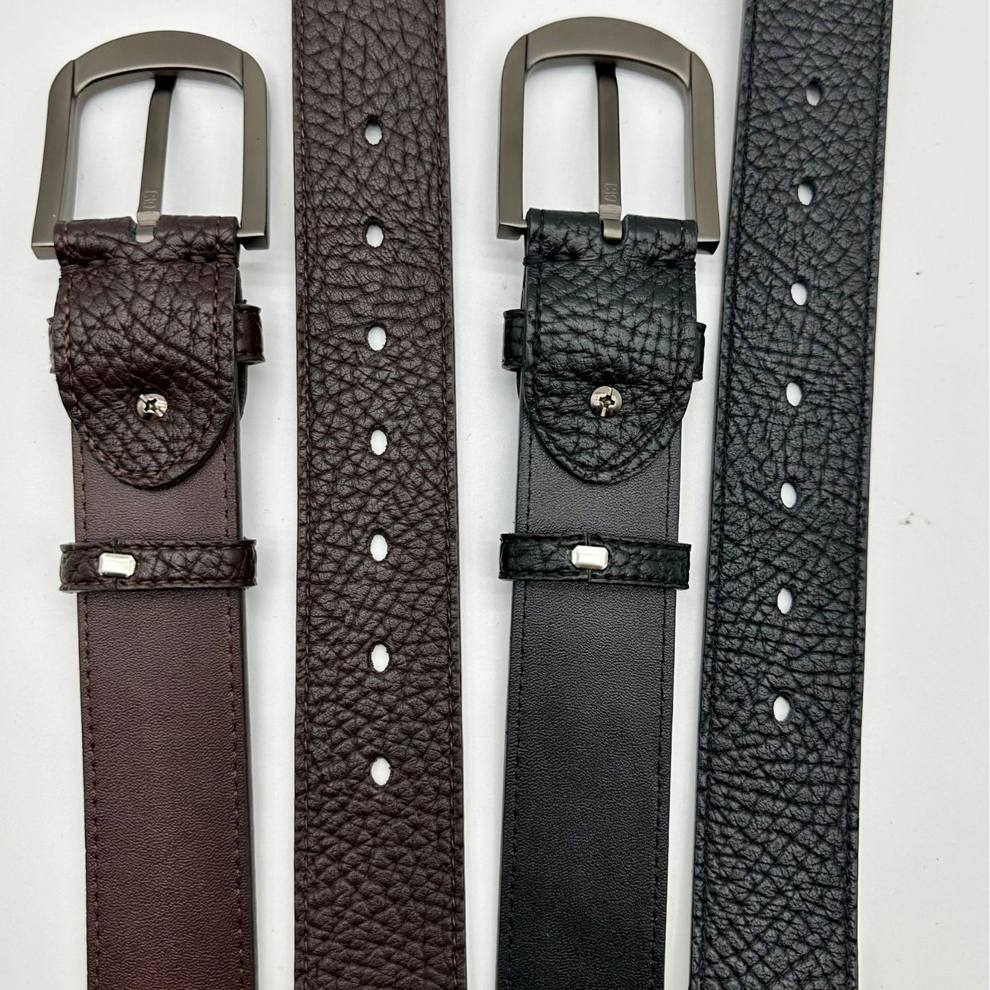 Men's High-grade Wild Leather Decorative Black Pin Buckle Belts