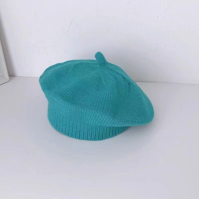 Thin Beret Boys Woolen Knitted Solid Color Kids' Headwear