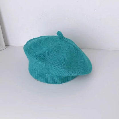 Thin Beret Boys Woolen Knitted Solid Color Kids' Headwear