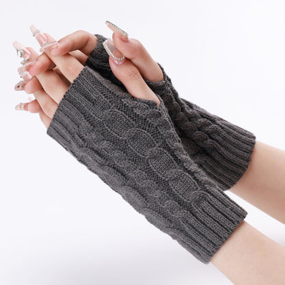 Women's & Men's Open Finger Arm Sleeve Knitted Warm Gloves