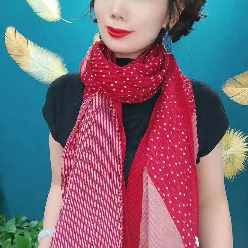 Women's Linen Korean Patchwork Color Fashionable Stylish Scarfs