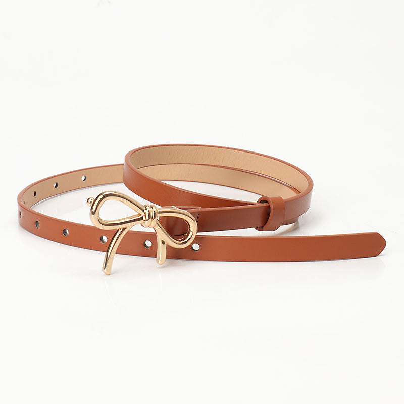 Women's Korean Style Sweet Thin Fashion Bow Belts