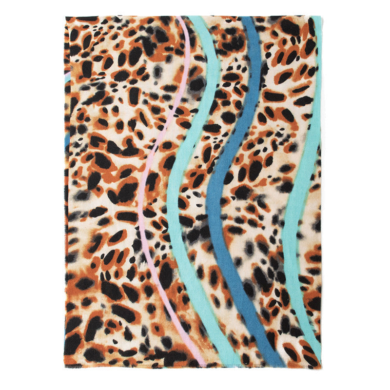 Women's Leopard Print High-grade Soft Warm Cashmere Scarfs