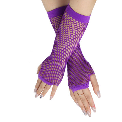 Stretch Sexy Sleeve Cover Punk Half Gloves