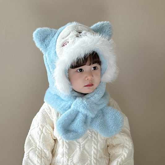 Children's Autumn South Hat Integrated Winter Cartoon Boys Kids' Headwear