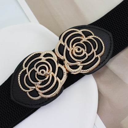 Of Buckles Elastic Waistband Ladies Decoration With Belts