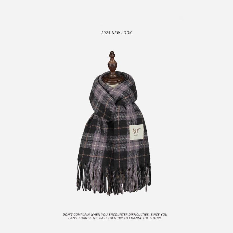 Women's Winter High-grade Korean Style Versatile Lattice Scarfs