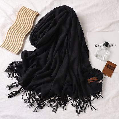 Solid Color Barbed Hair Female Thickened Scarfs