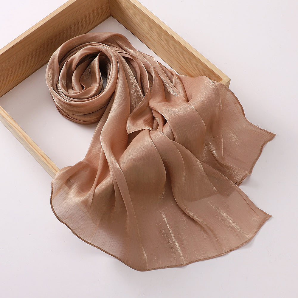 Breathable Cool Island Satin Smooth Crepe Malaysia Scarfs