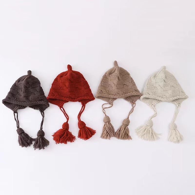 Children's Knitted Woolen Hat Handmade Wheat Ear Kids' Headwear