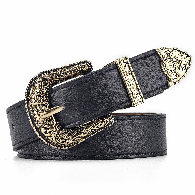 Women's Fashion Pin Buckle Three-piece Retro High Belts