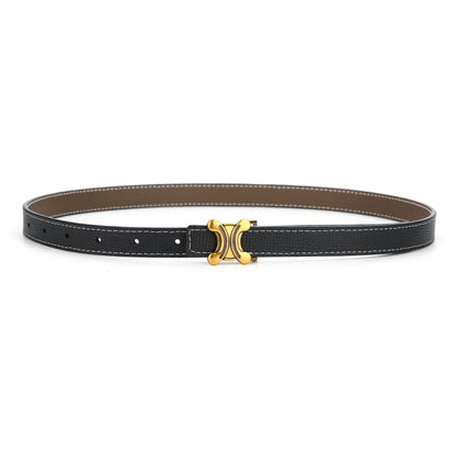 Women's Korean Genuine Leather Two-color Buckle Double-sided Belts