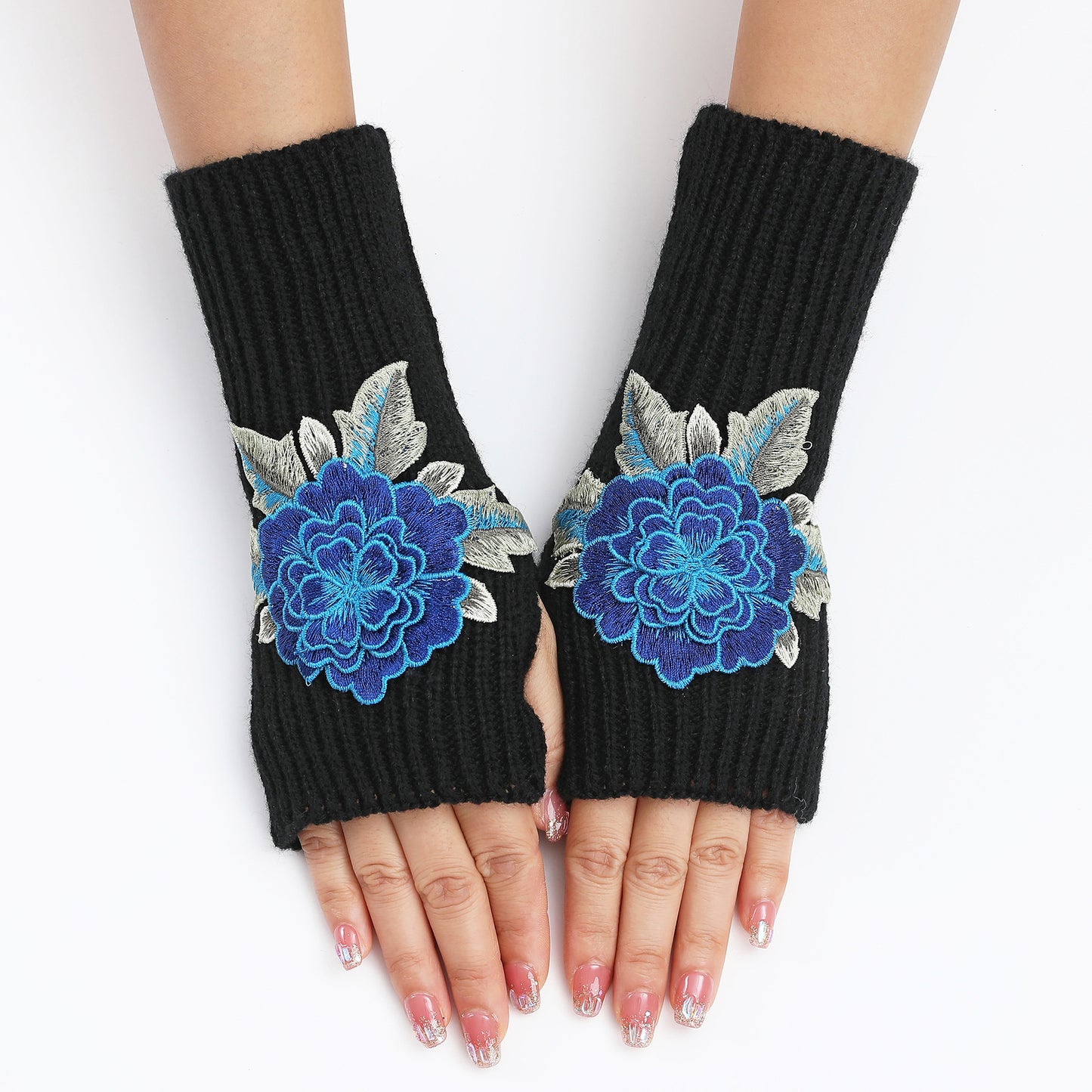 Women's Half Finger Fingerless Fashionable Warm Short Gloves