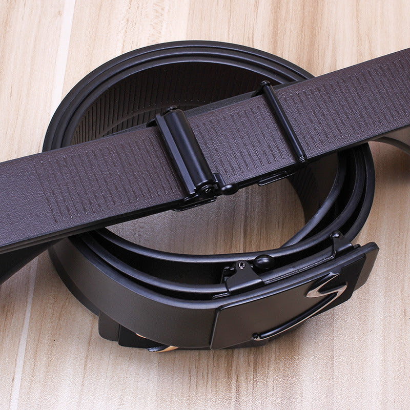 Men's Leather Toothless Automatic Buckle Waist Seal Belts