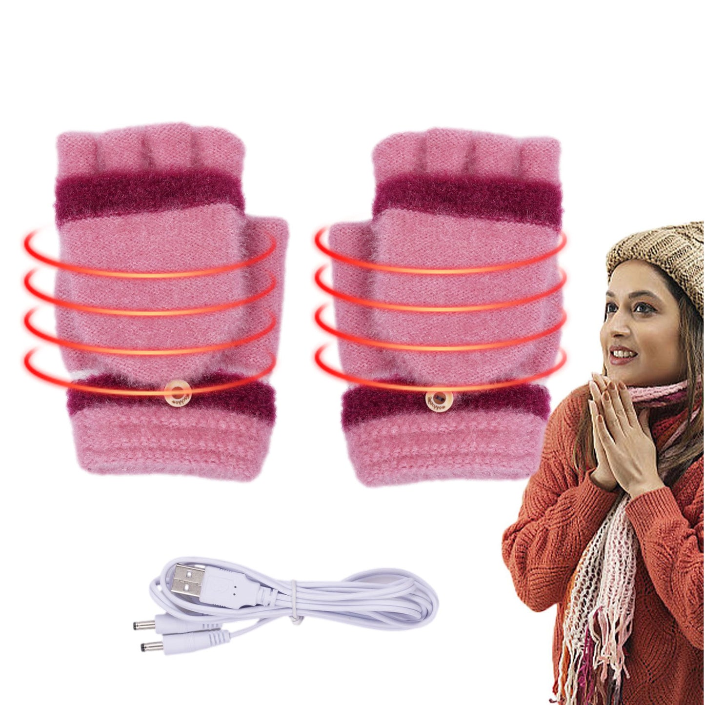 Flip Double-sided Electrically Heated Heating Warm Gloves