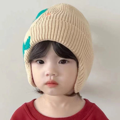 Children's Boy Cute Super Dinosaur Knitted Windproof Kids' Headwear