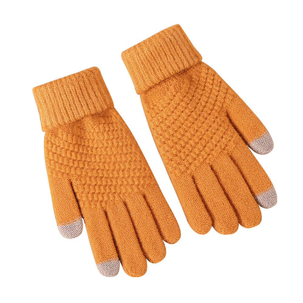 Women's & Men's Knitted Knitting Wool Thick Windproof Warm Gloves