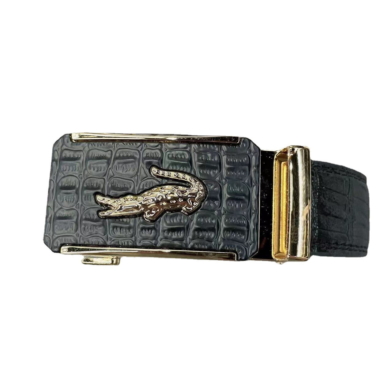 Men's Thailand Crocodile Pattern Automatic Buckle Simple Belts