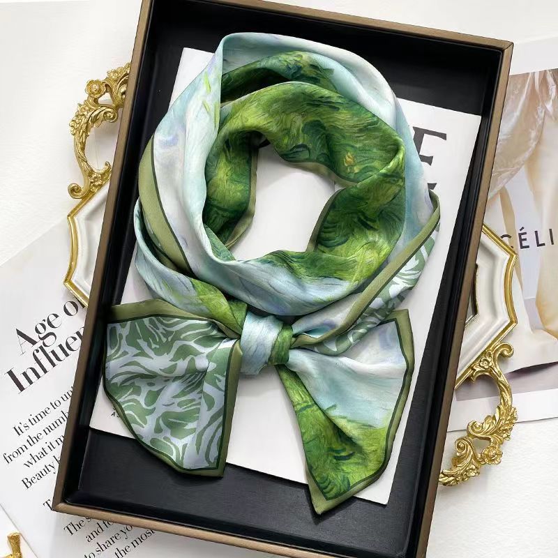 Women's Fashion Small Hair Band Shirt Matching Handy Scarfs