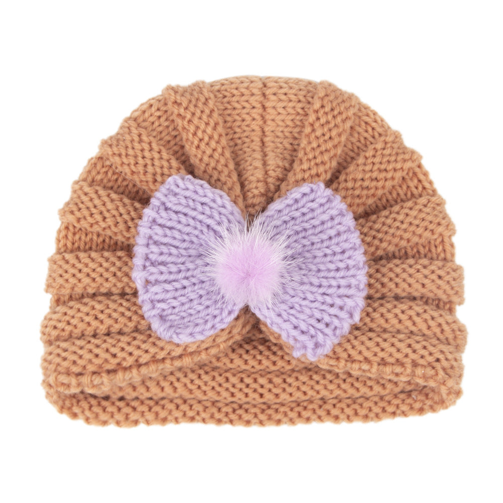 Children's Hat Solid Color Infant Bow Hair Kids' Headwear