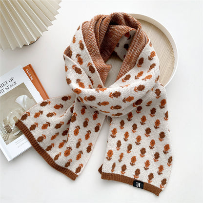 Women's Long Knitted Korean Thickened Warm Fashionable Scarfs