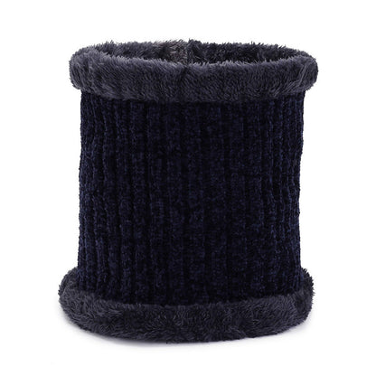 Men's Warm Knitted Chenille Jacquard Pullover Two-piece Hats & Caps